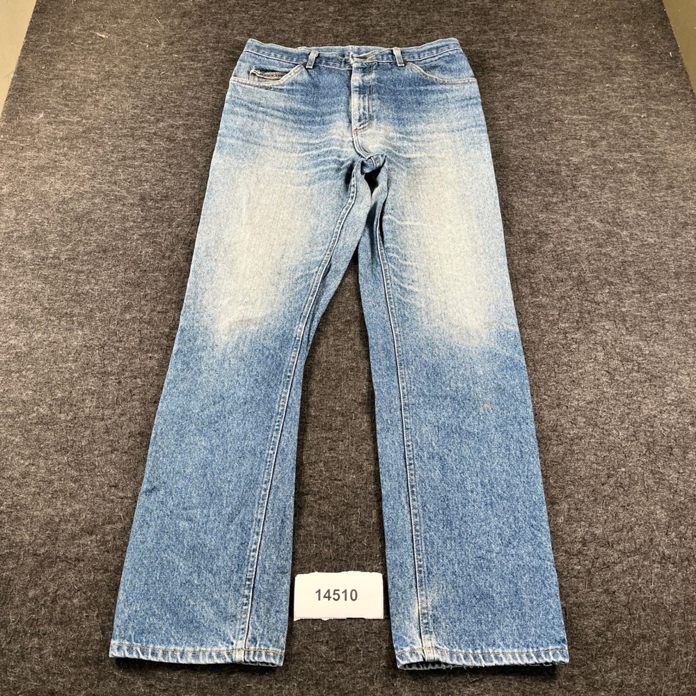 VTG Lee Jeans Made in USA Mens 34x32 Blue Denim Cotton Medium Wash 5 Pocket